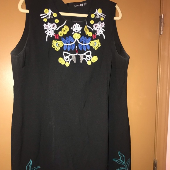 Floral Embroidered A-Line Dress - Picture 3 of 5